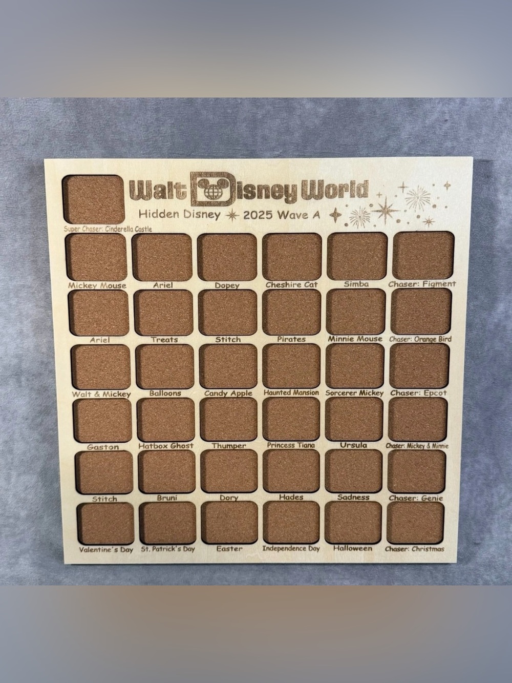 WDW Wave A Hidden Mickey 2025 Custom Pin Board - Fits Entire Set!